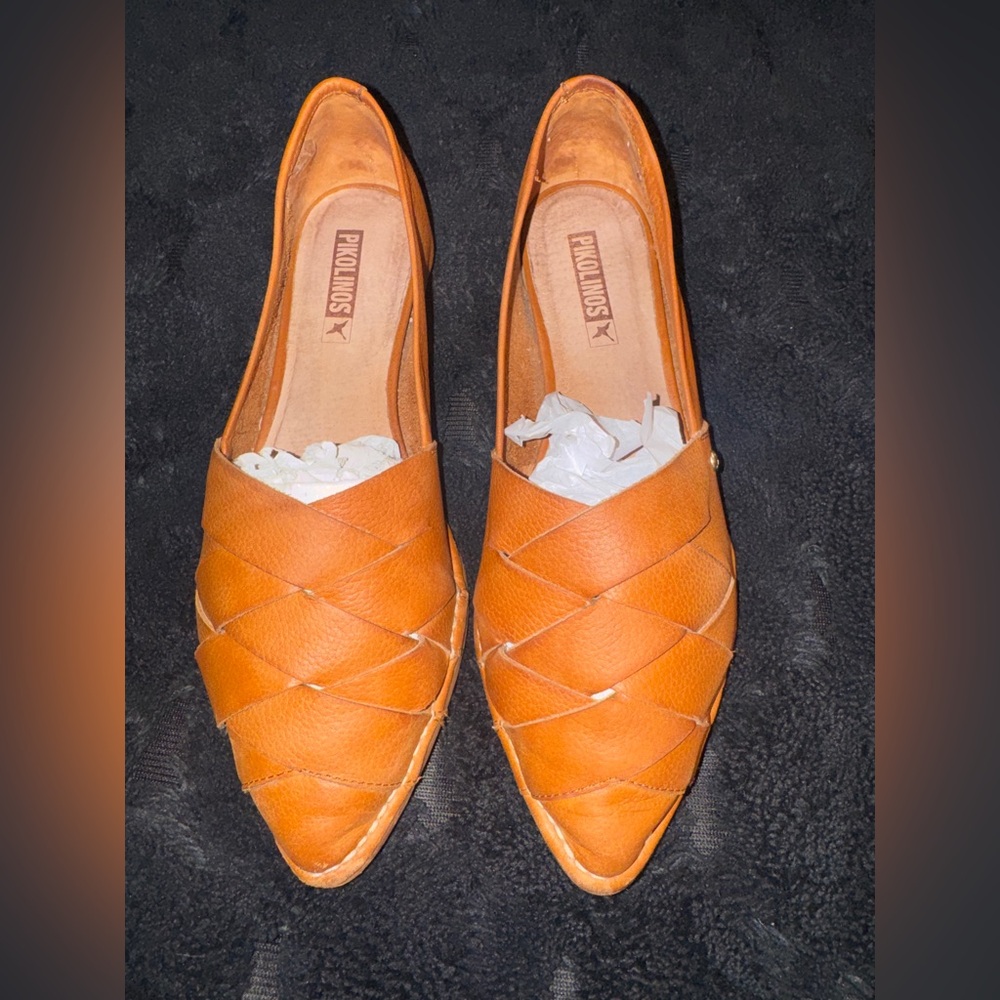 Pikolinos Caleta Flats Brandy Tan Leather Women's Loafers 🌾 Size 38 US 7.5 🌾 - Picture 6 of 11